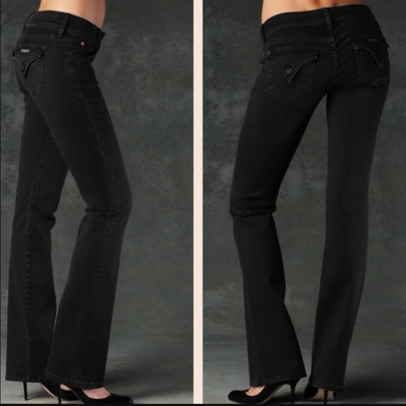 low rise bootcut black jeans